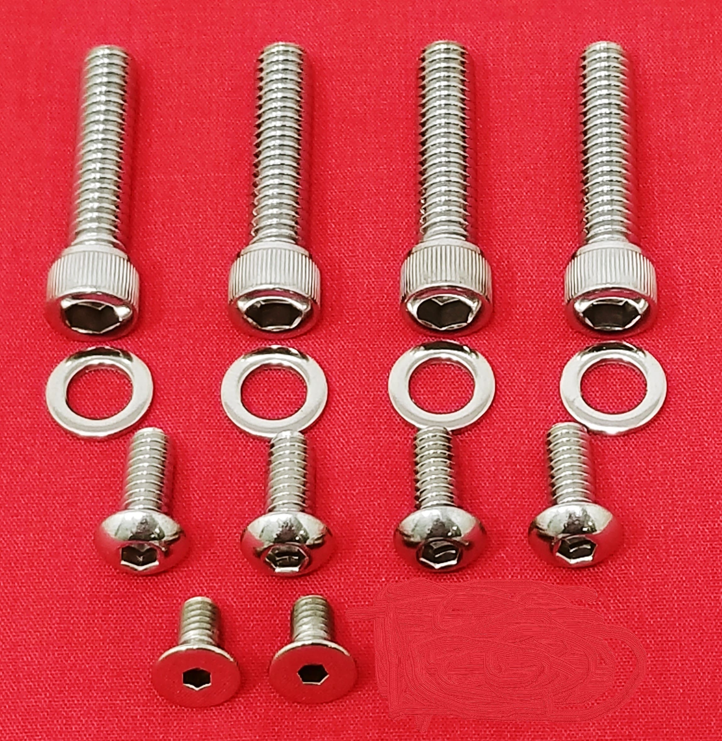 2004 & Up Polished Stainless Harley Switches & Control Levers Allen Bolt Kit