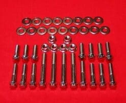 1999-2005 Dyna Show Polished Grade 8 Stainless Motor Mount Kit