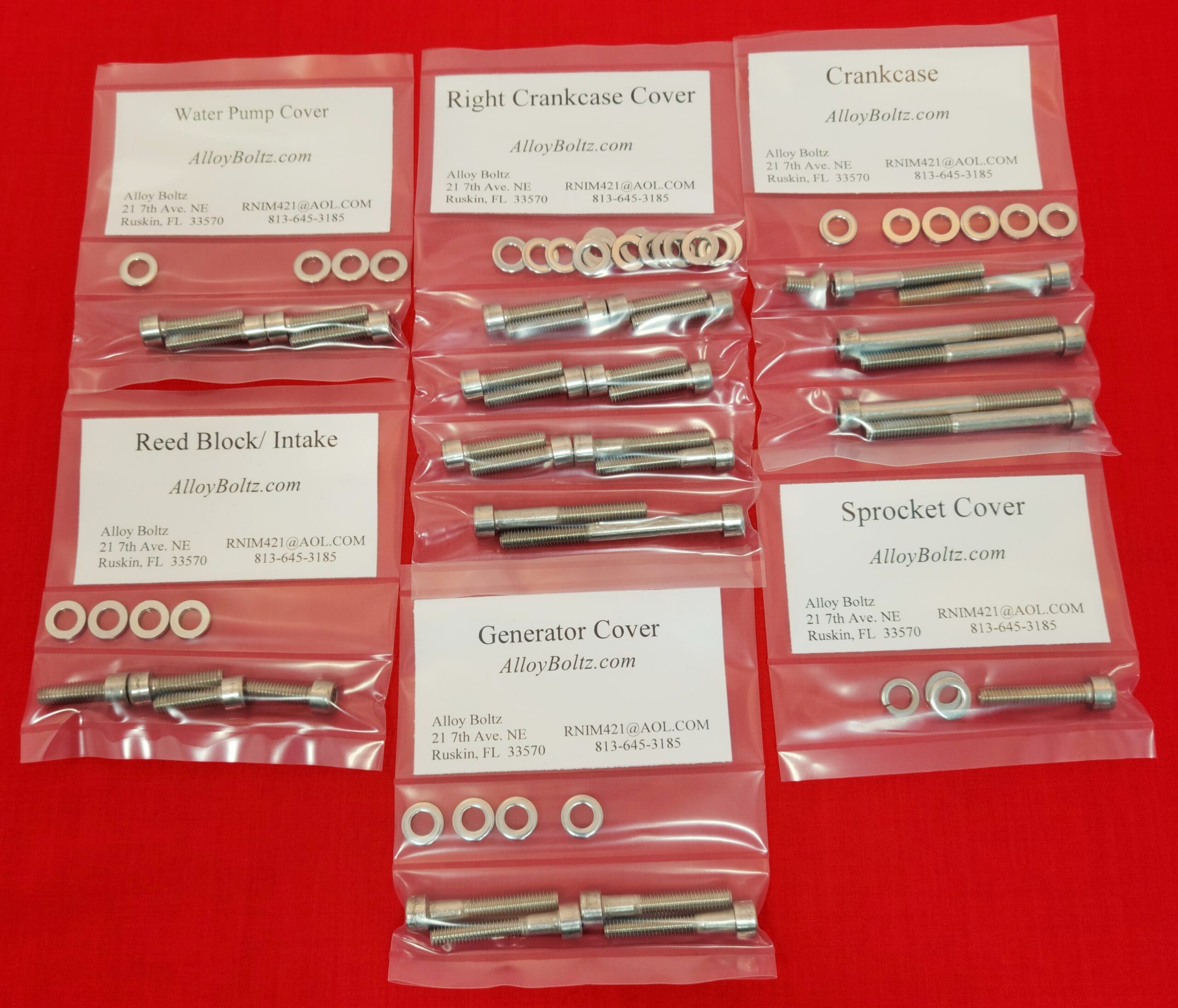 YTZ250 Tri-Z 250 Show Polished Stainless Steel ATV Engine Only Bolt Kit