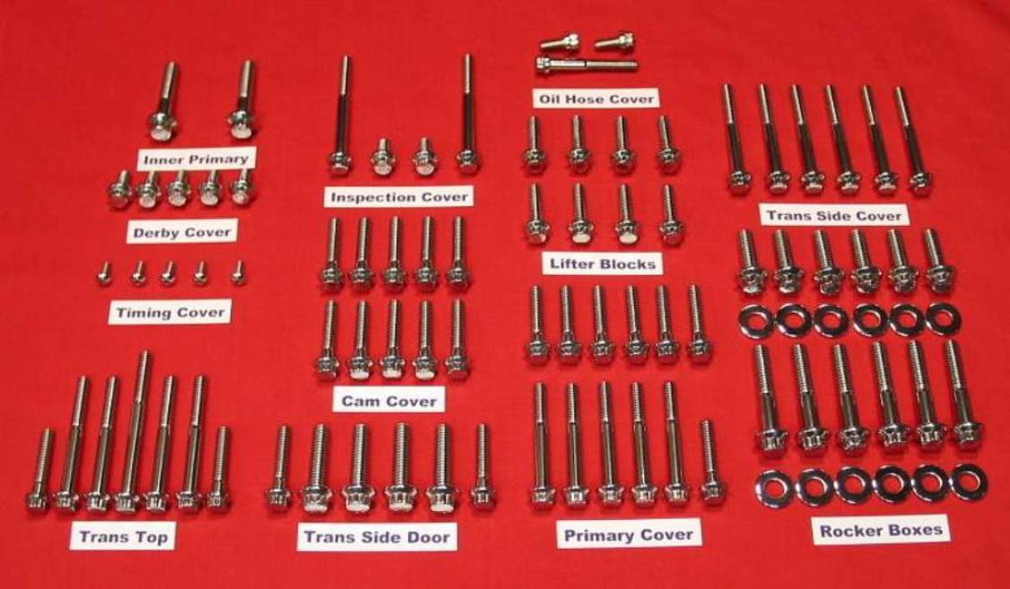 1999-2005 Dyna Polished Grade 8 Stainless ARP Engine Bolt Kit