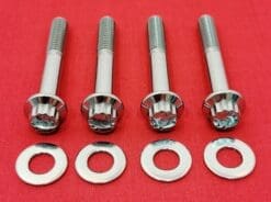2000 & Up Sportster Polished 12Pt. Grade 8 ARP Stainless Rear Shock Bolt Kit