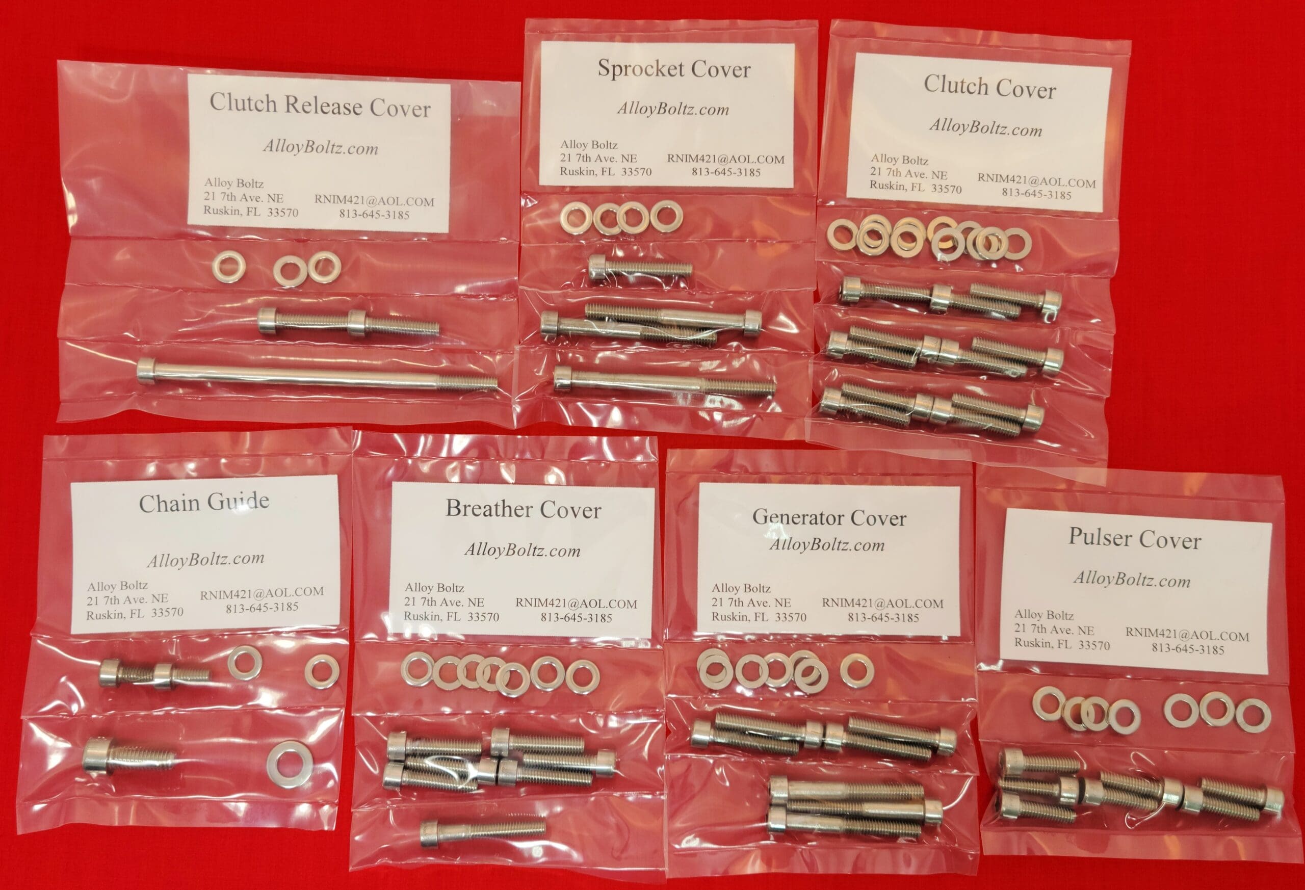 KAWASAKI 2006 & UP ZX-14 ZX-14R ZX1400 NINJA Polished Stainless Steel Engine Bolt Kit Set