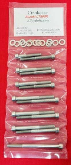 1987-1990 SUZUKI LT500R Quadzilla Polished Stainless Steel Crankcase Only Bolt Kit